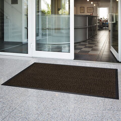 Коврик входной ИЗНОСОСТОЙКИЙ влаговпитывающий 80&times;120 см, толщина 8 мм, ТАФТИНГ, коричневый, LAIMA EXPERT, 606886