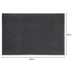 Коврик входной ИЗНОСОСТОЙКИЙ влаговпитывающий 90&times;150 см, толщина 8 мм, ТАФТИНГ, серый, LAIMA EXPERT, 606889