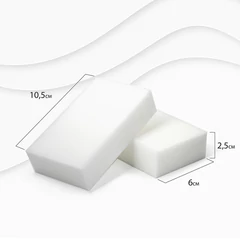 Губка-ластик МЕЛАМИНОВАЯ для удаления пятен, для чистки кухни, уборки, обуви, 10,5&times;6&times;2,5 см, КОМПЛЕКТ 10 шт., колорбокс, LAIMA, 606894