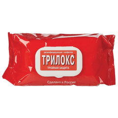 Дезинфицирующие салфетки для обработки любых поверхностей 120 шт., ТРИЛОКС, клапан-крышка