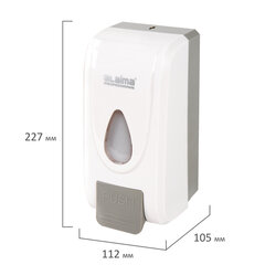 Дозатор для жидкого мыла LAIMA PROFESSIONAL ECONOMY, НАЛИВНОЙ, 1 л, ABS-пластик, белый, 607321