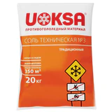 Реагент противогололёдный 20 кг UOKSA соль техническая №3, мешок