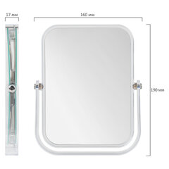 Зеркало настольное BRABIX, 19&times;16 см, двустороннее, с увеличением, прозрачная рамка, 607423