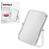 Зеркало настольное BRABIX, 19х16 см, двустороннее, с увеличением, прозрачная рамка, 607423