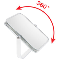 Зеркало настольное BRABIX, 19&times;16 см, двустороннее, с увеличением, прозрачная рамка, 607423