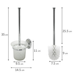 Ершик для унитаза подставка из толстого стекла, крепление к стене, хромированная сталь, LAIMA, 607425