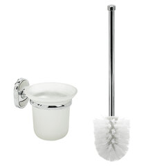 Ершик для унитаза подставка из толстого стекла, крепление к стене, хромированная сталь, LAIMA, 607425