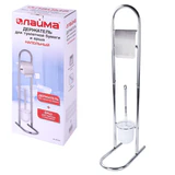 Ершик для унитаза СТОЙКА + держатель туалетной бумаги, сталь/пластик, зеркальный, LAIMA, 607433