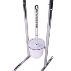 Ершик для унитаза СТОЙКА + держатель туалетной бумаги, сталь/<wbr/>пластик, зеркальный, LAIMA, 607433