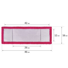 Насадка МОП плоская КОМПЛЕКТ 4 шт., УНИВЕРСАЛЬНАЯ для швабр 38-42 см (ТИП К), микрофибра, LAIMA, 607459