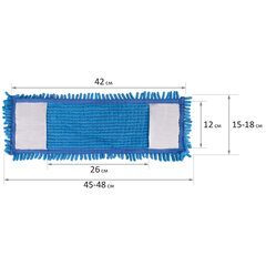 Насадка МОП КОМПЛЕКТ 4 шт., УНИВЕРСАЛЬНАЯ для швабр 38-42 см (ТИП К), микрофибра букли/<wbr/>синель, LAIMA, 607460