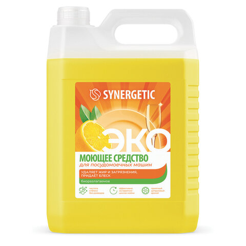 Средство для мытья посуды в посудомоечных машинах 5 л, SYNERGETIC, биоразлагаемое, ЭКО, 95