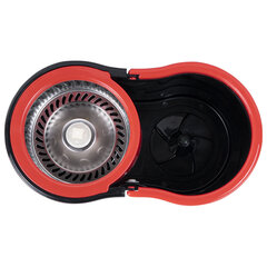 Швабра с отжимом и ведром 7л/<wbr/>5л отжим центрифуга / рукоятка, 2 круглые насадки, крепление кольцо, черный, LAIMA 607487