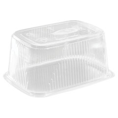 Одноразовый контейнер 250 мл, КОМПЛЕКТ 100 шт., БЕЗ КРЫШКИ, 108&times;82 мм прозрачные, ПП, ЮПЛАСТ