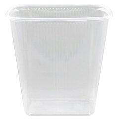 Одноразовый контейнер 500 мл, КОМПЛЕКТ 100 шт., БЕЗ КРЫШКИ, 108&times;82 мм прозрачные, ПП, ЮПЛАСТ