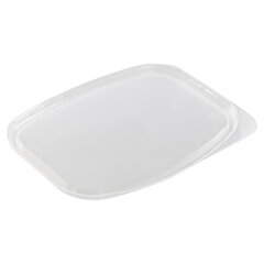 Крышка для одноразового контейнера 138&times;102 мм, КОМПЛЕКТ 100 шт., прозрачные, ПП, ЮПЛАСТ