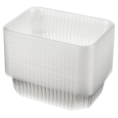 Одноразовый контейнер 750 мл, КОМПЛЕКТ 100 шт., БЕЗ КРЫШКИ, 186&times;132 мм, прозрачные, ПП, ЮПЛАСТ