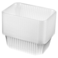 Одноразовый контейнер 1000 мл, КОМПЛЕКТ 100 шт., БЕЗ КРЫШКИ, 186&times;132 мм, прозрачные, ПП, ЮПЛАСТ