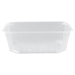 Одноразовый контейнер 1000 мл, КОМПЛЕКТ 100 шт., БЕЗ КРЫШКИ, 186&times;132 мм, прозрачные, ПП, ЮПЛАСТ