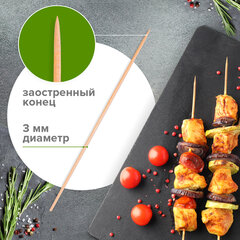 Шпажки-шампуры для шашлыка бамбуковые 200 мм, 100 штук, WELDAY (ВЭЛДЭЙ), 607570