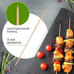 Шпажки-шампуры для шашлыка бамбуковые 300 мм, 100 штук, WELDAY (ВЭЛДЭЙ), 607571