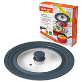 Крышка для любой сковороды и кастрюли универсальная 3 размера (16-18-20 см) антрацит, DASWERK (ДАСВЕРК), 607583