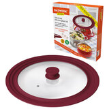 Крышка для любой сковороды и кастрюли универсальная 3 размера (24-26-28 см) бордовая, DASWERK (ДАСВЕРК), 607590