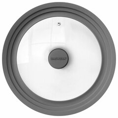 Крышка для любой сковороды и кастрюли универсальная 3 размера (24-26-28 см) серая, DASWERK (ДАСВЕРК), 607591