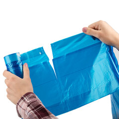 Мешки для мусора с завязками LAIMA &laquo;ULTRA&raquo; 35 л, синие, рулон 20 шт., особо прочные, ПВД 22 мкм, 50&times;60 см, 607689