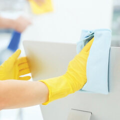 Перчатки МНОГОРАЗОВЫЕ латексные AVIORA, хлопчатобумажное напыление, размер 8-9, L (большой), желтые, вес 36 г, 402-568