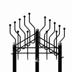 Вешалка на колесах на 15 крючков с держателем для зонтов &laquo;Гардикс-3К&raquo;, металл, черная