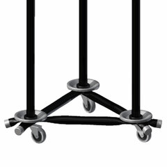 Вешалка на колесах на 15 крючков с держателем для зонтов &laquo;Гардикс-3К&raquo;, металл, черная