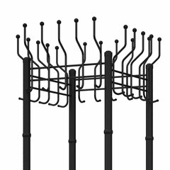 Вешалка на колесах на 20 крючков с держателем для зонтов &laquo;Гардикс-4К&raquo;, металл, черная