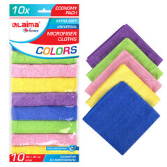 Салфетки из МИКРОФИБРЫ 30&times;30 см MULTI COLOUR, big pack, КОМПЛЕКТ 10 шт., 180 г/<wbr/>м<sup>2</sup>, LAIMA HOME, 607794