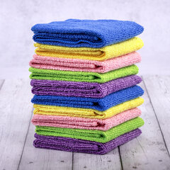 Салфетки из МИКРОФИБРЫ 30&times;30 см MULTI COLOUR, big pack, КОМПЛЕКТ 10 шт., 180 г/<wbr/>м<sup>2</sup>, LAIMA HOME, 607794