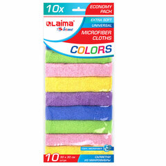 Салфетки из МИКРОФИБРЫ 30&times;30 см MULTI COLOUR, big pack, КОМПЛЕКТ 10 шт., 180 г/<wbr/>м<sup>2</sup>, LAIMA HOME, 607794