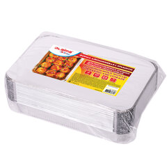 Форма алюминиевая с крышкой для выпечки и хранения, 2200 мл, КОМПЛЕКТ 25 шт., 313&times;213 мм, LAIMA, 607801