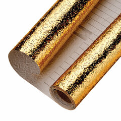 Самоклеящаяся пленка, алюминиевая фольга защитная для кухни/<wbr/>дома, 0,6&times;3 м, золото, узор, DASWERK (ДАСВЕРК), 607847