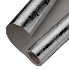 Самоклеящаяся пленка, алюминиевая фольга защитная для кухни/<wbr/>дома, 0,6&times;3 м, серебро, цветы, DASWERK (ДАСВЕРК), 607849