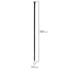 Стяжка (хомут) нейлоновая сверхпрочная POWER LOCK, 3,6&times;200 мм, КОМПЛЕКТ 100 шт., черная, SONNEN, 607916