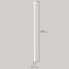 Стяжка (хомут) нейлоновая сверхпрочная POWER LOCK, 2,5&times;100 мм, КОМПЛЕКТ 100 шт., белая, SONNEN, 607918