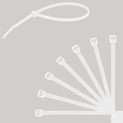 Стяжка (хомут) нейлоновая сверхпрочная POWER LOCK, 3,6&times;200 мм, КОМПЛЕКТ 100 шт., белая, SONNEN, 607921