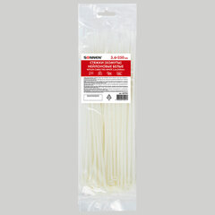 Стяжка (хомут) нейлоновая сверхпрочная POWER LOCK, 3,6&times;250 мм, КОМПЛЕКТ 100 шт., белая, SONNEN, 607922