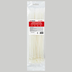 Стяжка (хомут) нейлоновая сверхпрочная POWER LOCK, 3,6&times;300 мм, КОМПЛЕКТ 100 шт., белая, SONNEN, 607923