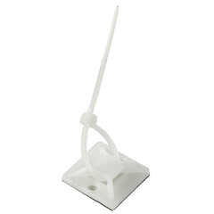 Площадка самоклеящаяся для крепления стяжки (хомута) 25&times;25 мм, КОМПЛЕКТ 100 штук, белая, SONNEN, 607926