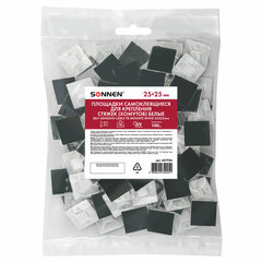 Площадка самоклеящаяся для крепления стяжки (хомута) 25&times;25 мм, КОМПЛЕКТ 100 штук, белая, SONNEN, 607926