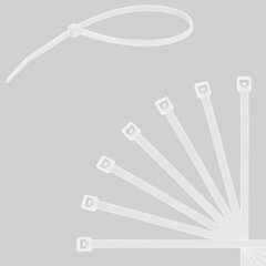 Стяжки (хомуты) нейлоновые сверхпрочные НАБОР 150 шт. (2,5&times;100/<wbr/>150 мм; 3,6&times;200 мм), белые, SONNEN, 607927