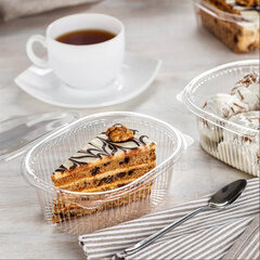 Одноразовый контейнер овальный 350 мл, С КРЫШКОЙ, ЮП-РКС, КОМПЛЕКТ 360 шт., прозрачный, ПЭТ