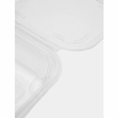 Одноразовый контейнер квадратный 750 мл С КРЫШКОЙ ЮП-РКСП, КОМПЛЕКТ 300 шт., прозрачный ПЭТ