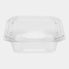 Одноразовый контейнер квадратный 750 мл С КРЫШКОЙ ЮП-РКСП, КОМПЛЕКТ 300 шт., прозрачный ПЭТ